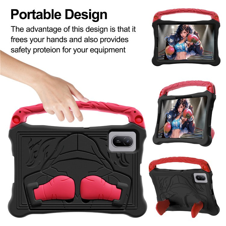 For Huawei MatePad SE 11 Case Boxing Style EVA Tablet Cover with Handle Kickstand - Black / Red