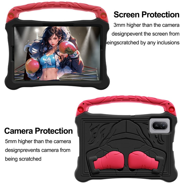 For Huawei MatePad SE 11 Case Boxing Style EVA Tablet Cover with Handle Kickstand - Black / Red
