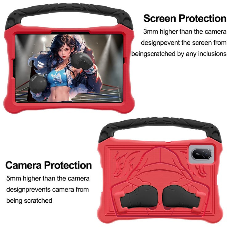 For Huawei MatePad SE 11 Case Boxing Style EVA Tablet Cover with Handle Kickstand - Red / Black