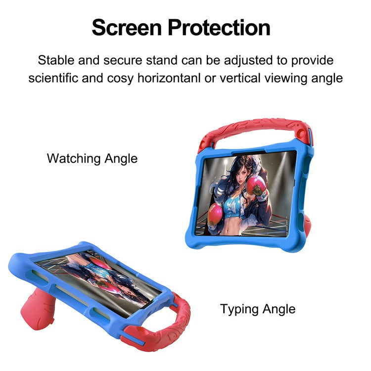 For Huawei MatePad SE 11 Case Boxing Style EVA Tablet Cover with Handle Kickstand - Blue / Red