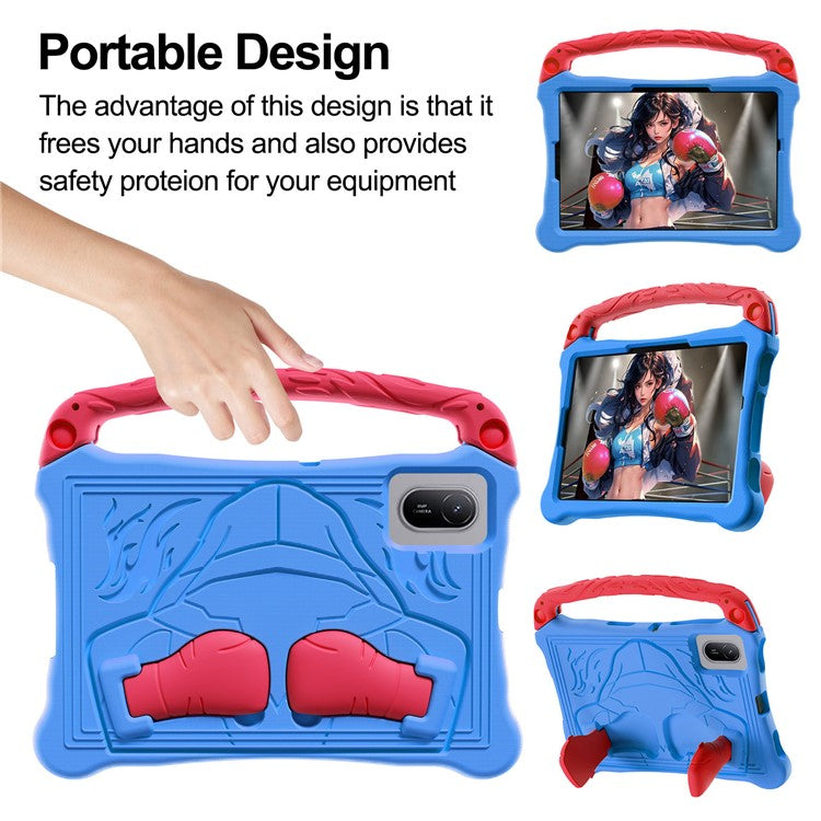 For Huawei MatePad SE 11 Case Boxing Style EVA Tablet Cover with Handle Kickstand - Blue / Red