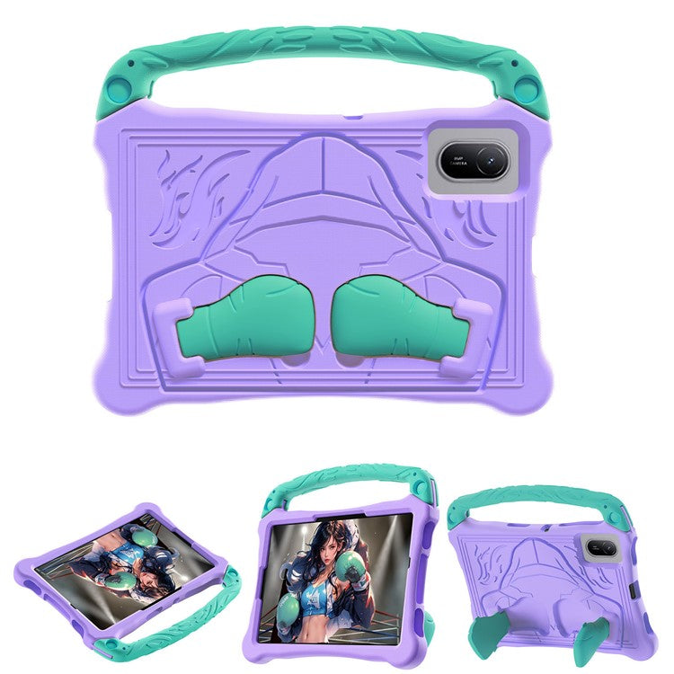 For Huawei MatePad SE 11 Case Boxing Style EVA Tablet Cover with Handle Kickstand - Purple / Mint Green