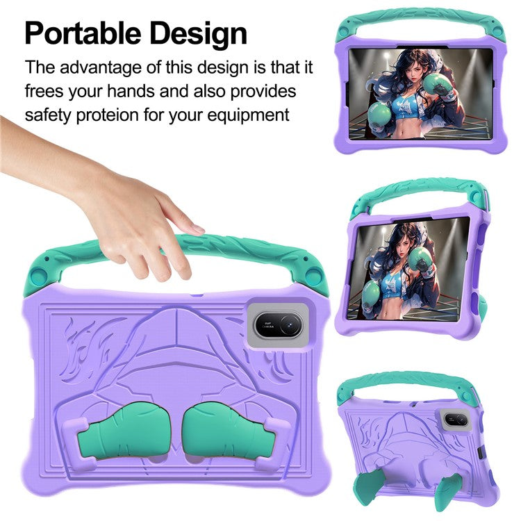 For Huawei MatePad SE 11 Case Boxing Style EVA Tablet Cover with Handle Kickstand - Purple / Mint Green