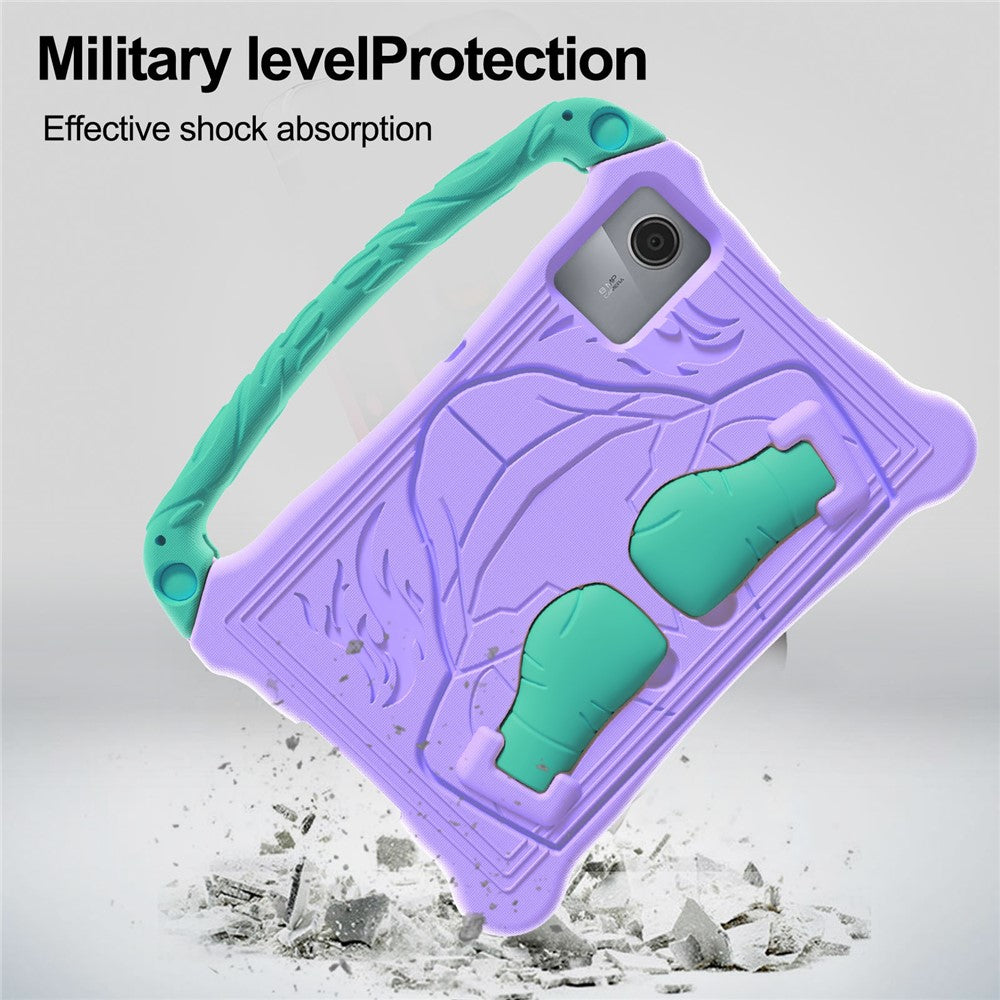 For Lenovo Tab M11 / Xiaoxin Pad 11 2024 Case Boxing Style EVA Tablet Cover with Handle Kickstand - Purple / Mint Green