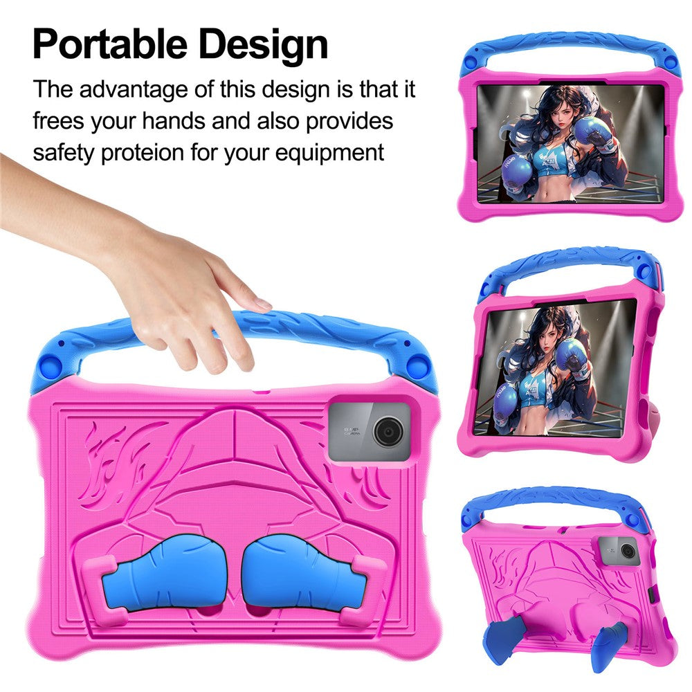 For Lenovo Tab M11 / Xiaoxin Pad 11 2024 Case Boxing Style EVA Tablet Cover with Handle Kickstand - Rose / Blue