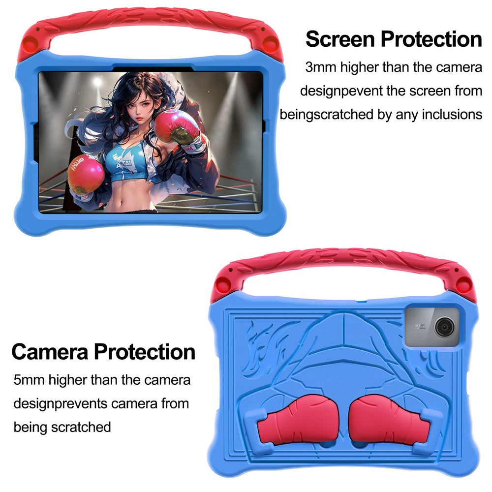 For Lenovo Tab M11 / Xiaoxin Pad 11 2024 Case Boxing Style EVA Tablet Cover with Handle Kickstand - Blue / Red