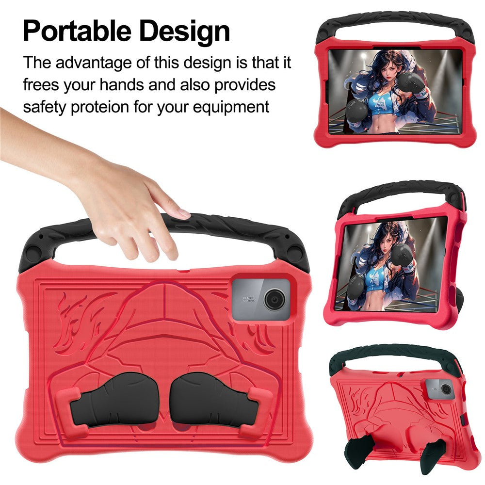 For Lenovo Tab M11 / Xiaoxin Pad 11 2024 Case Boxing Style EVA Tablet Cover with Handle Kickstand - Red / Black