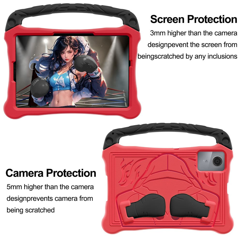 For Lenovo Tab M11 / Xiaoxin Pad 11 2024 Case Boxing Style EVA Tablet Cover with Handle Kickstand - Red / Black