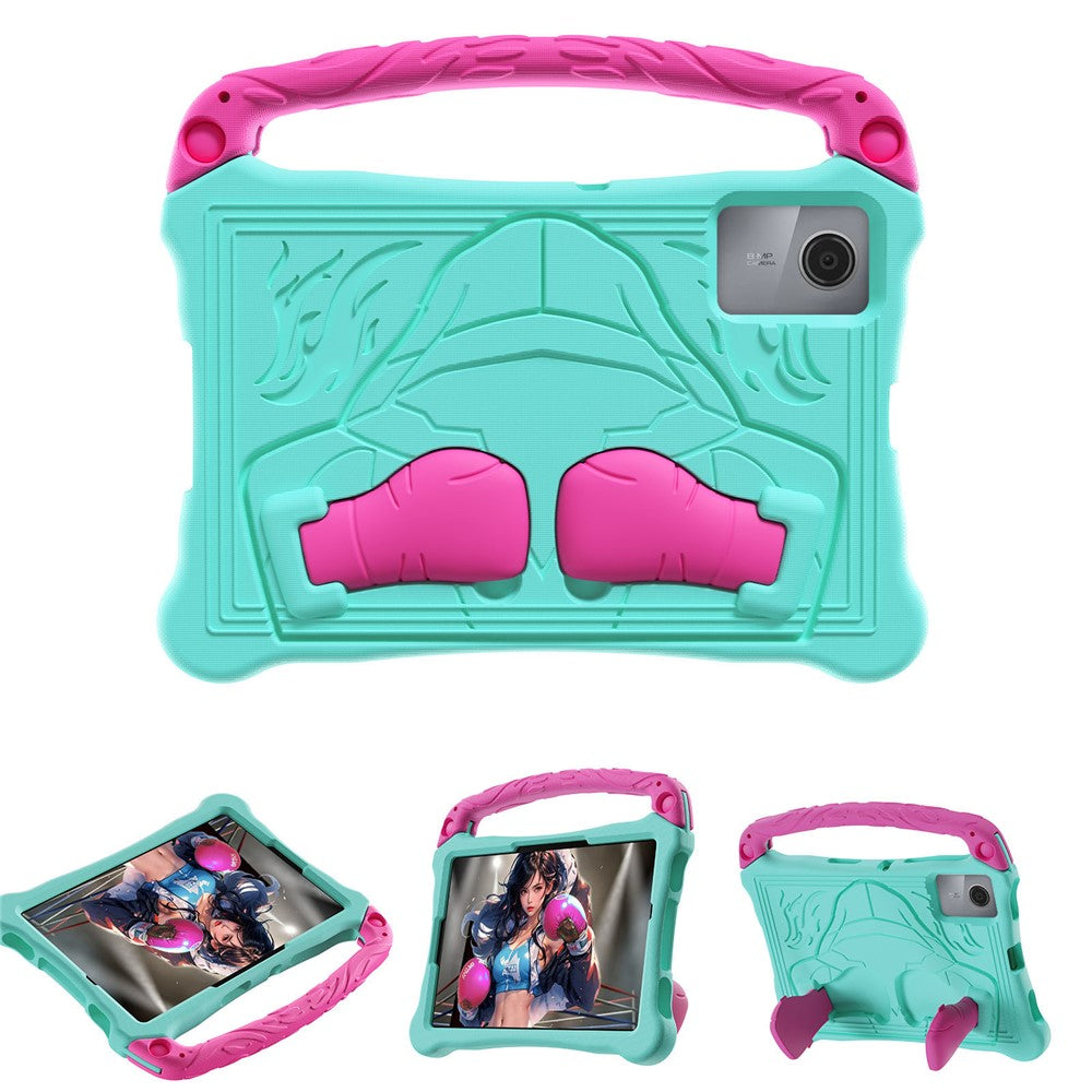 For Lenovo Tab M11 / Xiaoxin Pad 11 2024 Case Boxing Style EVA Tablet Cover with Handle Kickstand - Mint Green / Rose