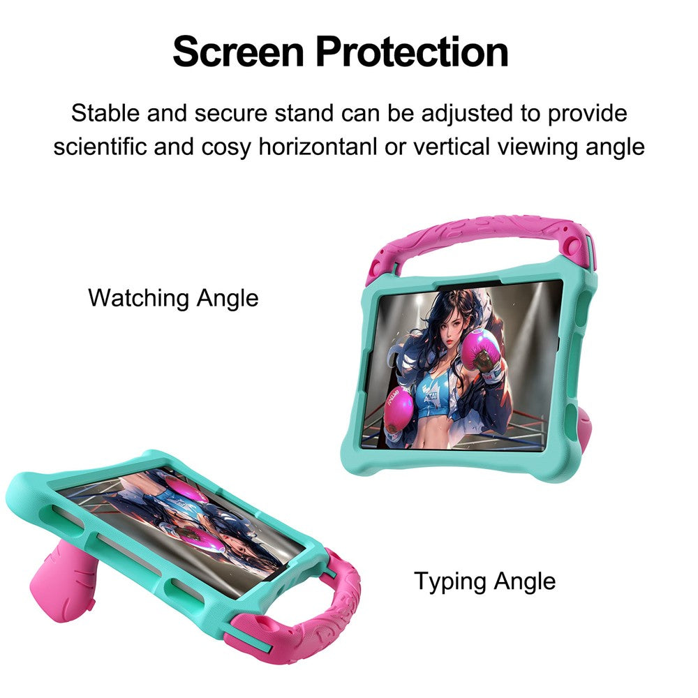 For Lenovo Tab M11 / Xiaoxin Pad 11 2024 Case Boxing Style EVA Tablet Cover with Handle Kickstand - Mint Green / Rose
