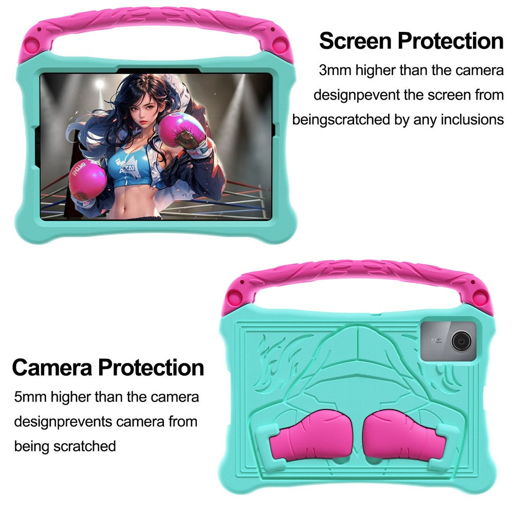 For Lenovo Tab M11 / Xiaoxin Pad 11 2024 Case Boxing Style EVA Tablet Cover with Handle Kickstand - Mint Green / Rose