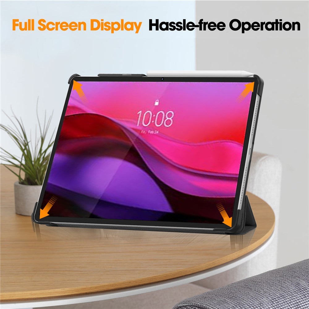 For Lenovo Yoga Tab Plus Case Anti-Drop Leather Stand Tablet Cover - Black
