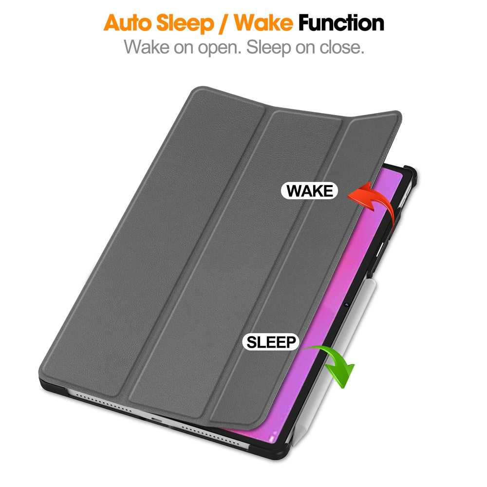 For Lenovo Yoga Tab Plus Case Anti-Drop Leather Stand Tablet Cover - Grey