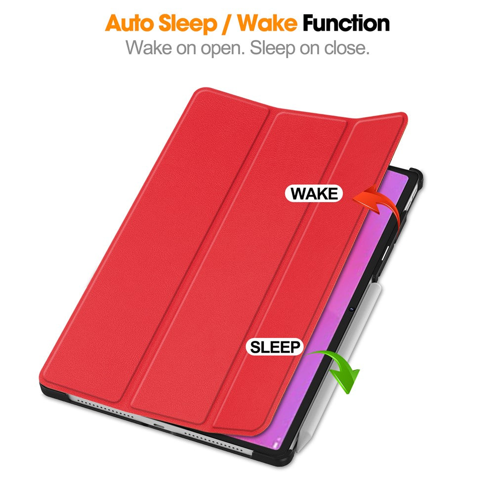 For Lenovo Yoga Tab Plus Case Anti-Drop Leather Stand Tablet Cover - Red