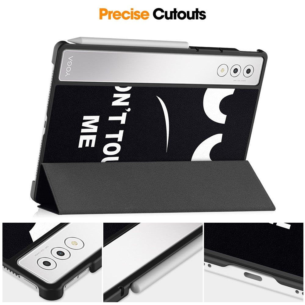 For Lenovo Yoga Tab Plus Case Pattern Print Leather Stand Tablet Cover - Don't Touch Me