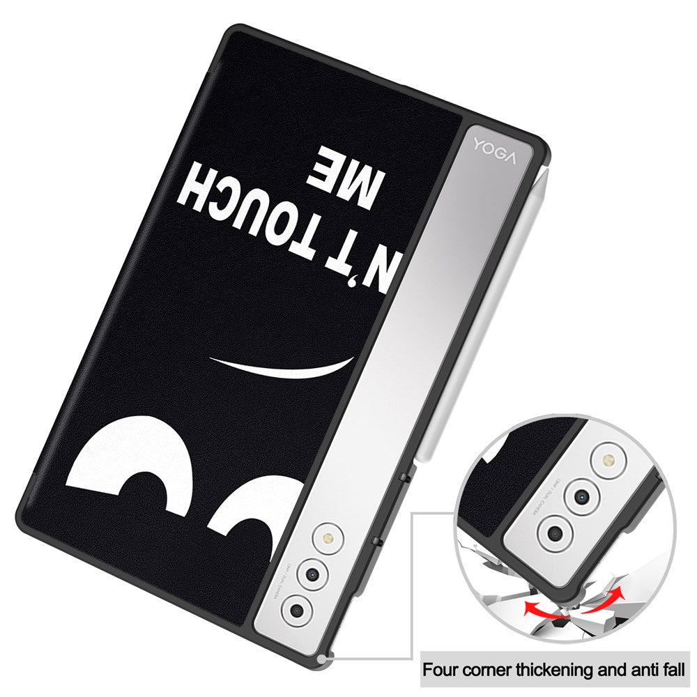 For Lenovo Yoga Tab Plus Case Pattern Print Leather Stand Tablet Cover - Don't Touch Me