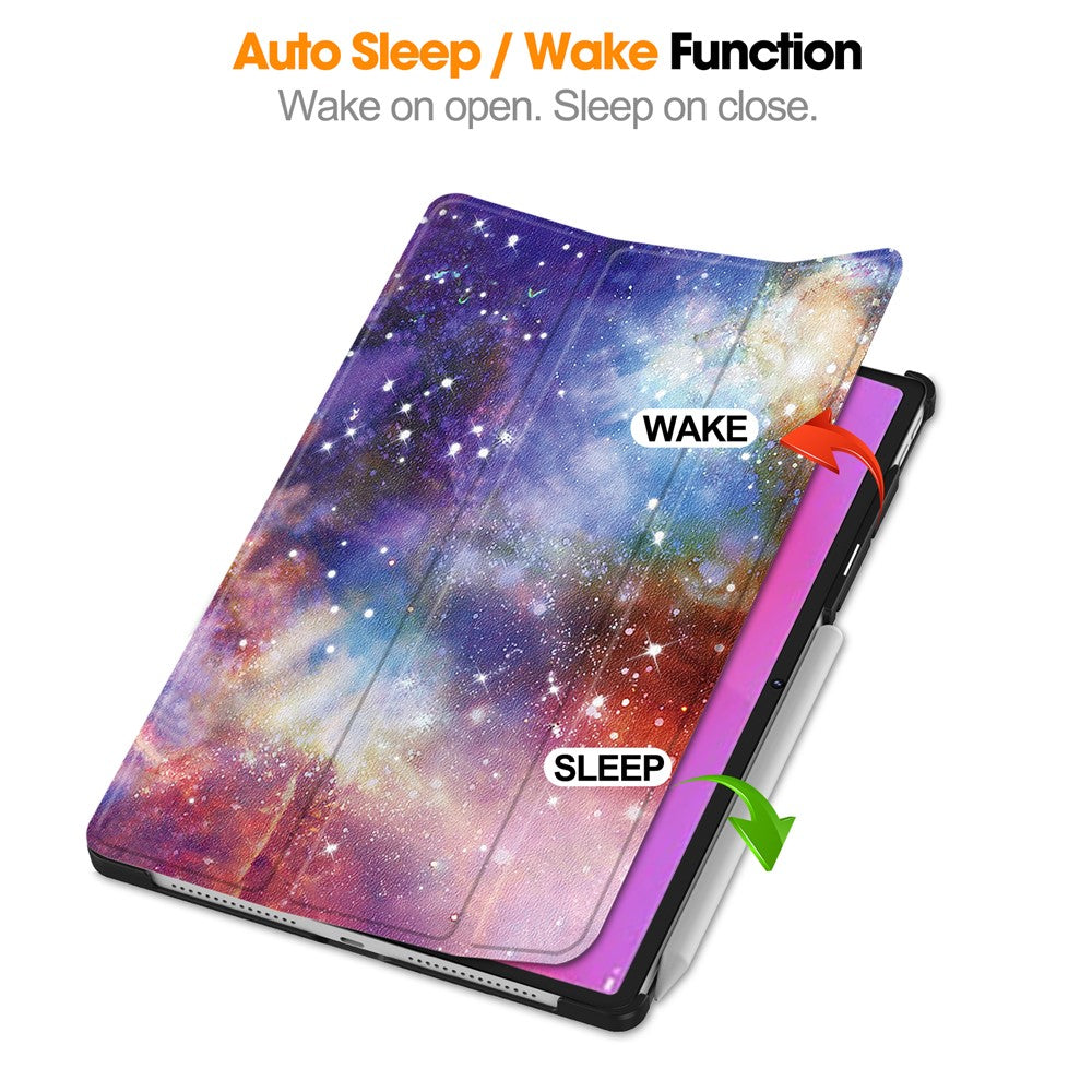 For Lenovo Yoga Tab Plus Case Pattern Print Leather Stand Tablet Cover - Galaxy