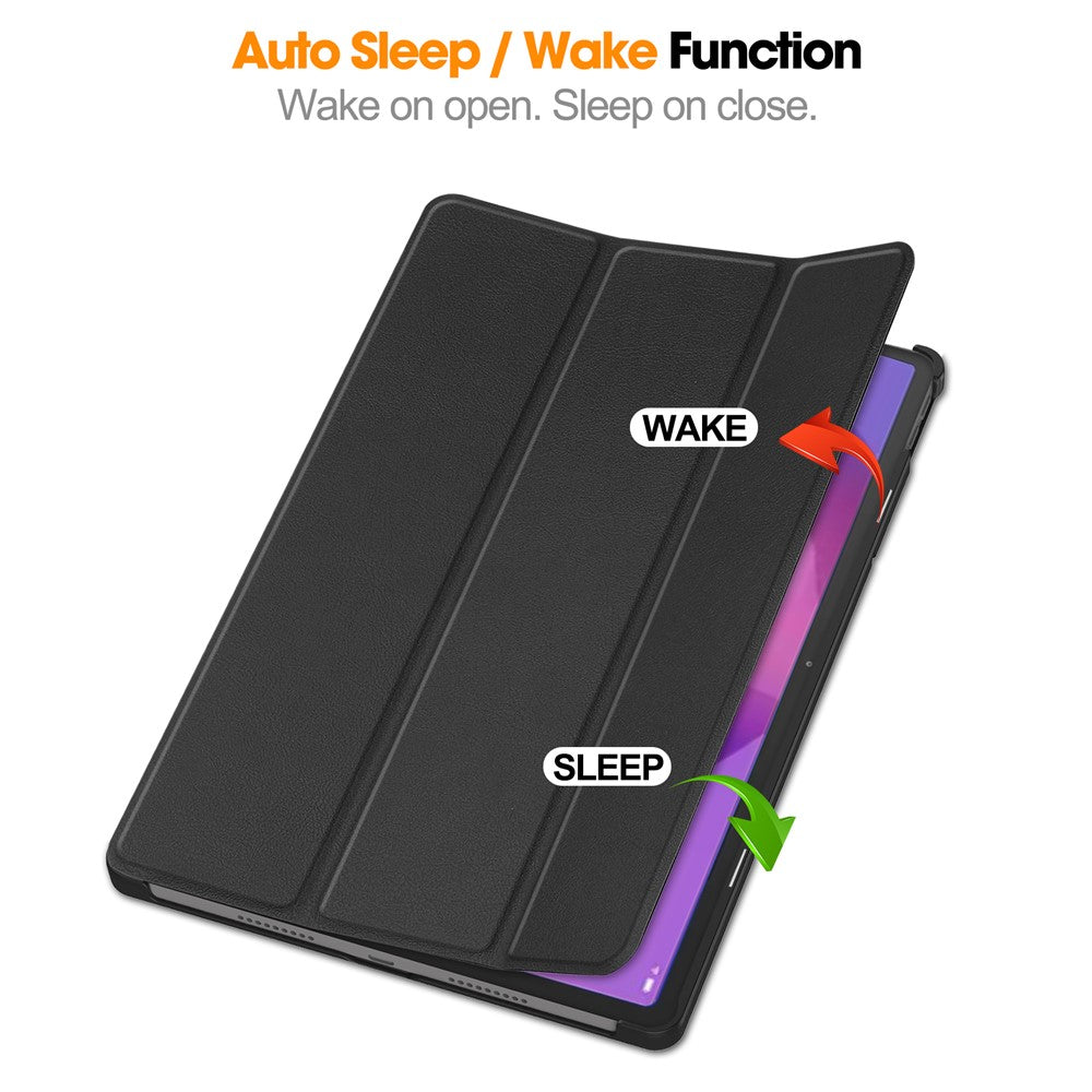 For Lenovo Idea Tab Pro Case Anti-Drop Leather Stand Tablet Cover - Black