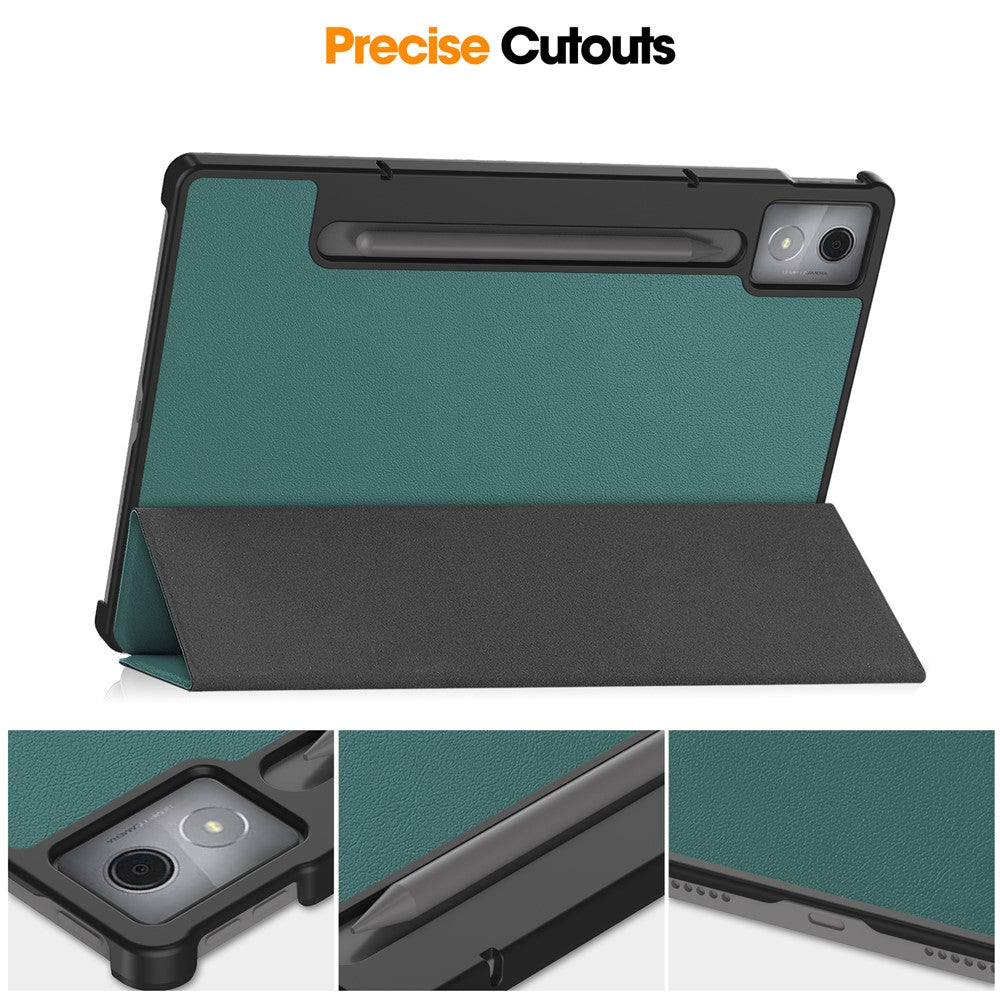 For Lenovo Idea Tab Pro Case Anti-Drop Leather Stand Tablet Cover - Blackish Green