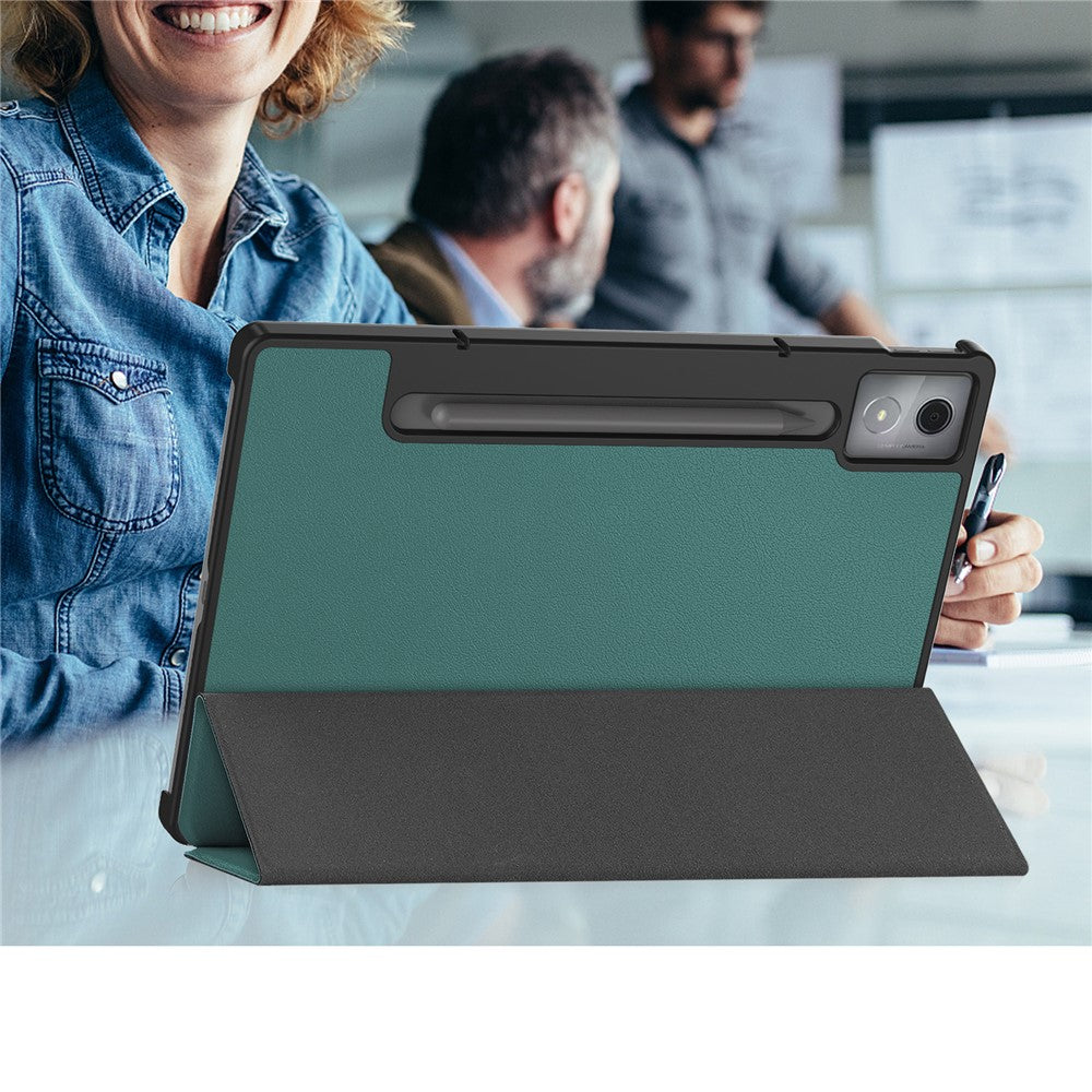 For Lenovo Idea Tab Pro Case Anti-Drop Leather Stand Tablet Cover - Blackish Green