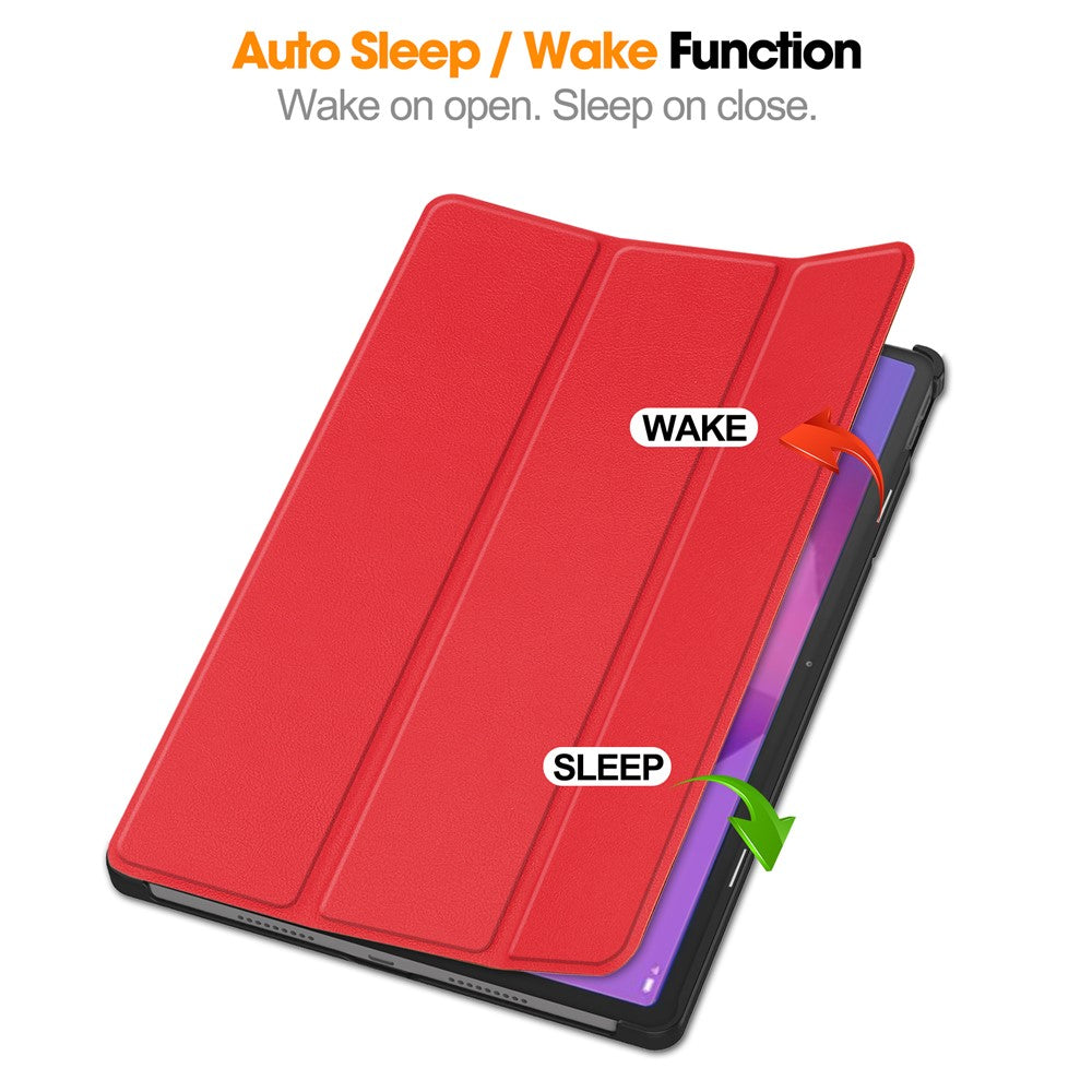 For Lenovo Idea Tab Pro Case Anti-Drop Leather Stand Tablet Cover - Red