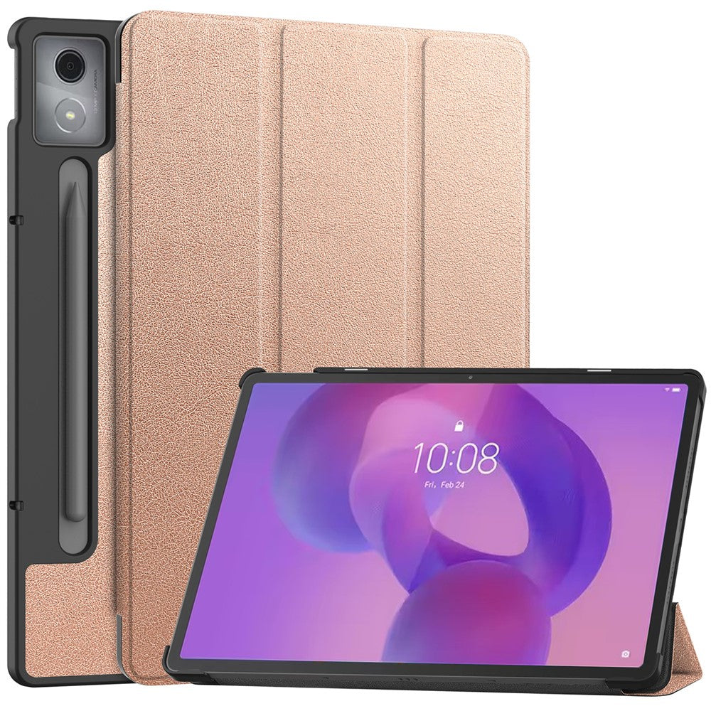 For Lenovo Idea Tab Pro Case Anti-Drop Leather Stand Tablet Cover - Rose Gold
