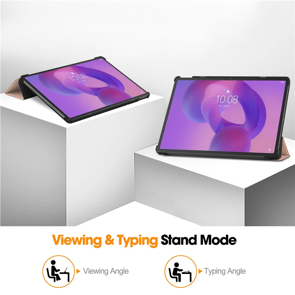 For Lenovo Idea Tab Pro Case Anti-Drop Leather Stand Tablet Cover - Rose Gold