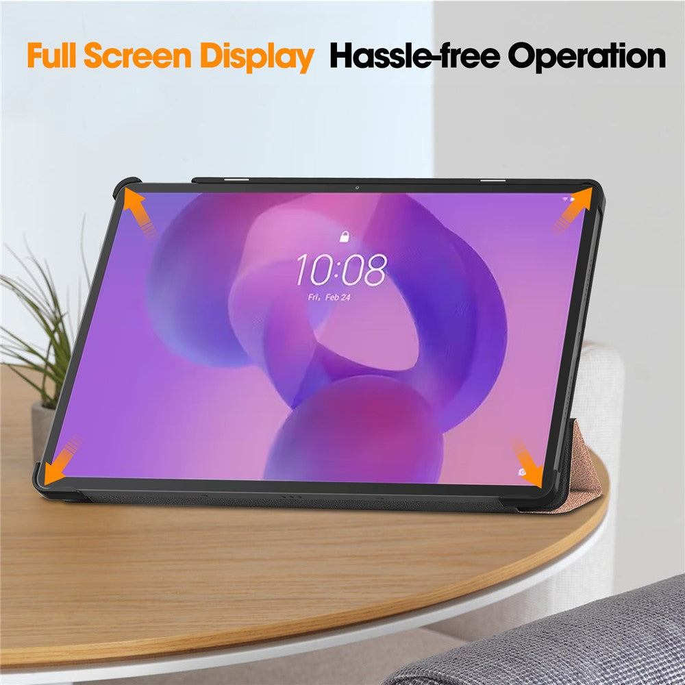 For Lenovo Idea Tab Pro Case Anti-Drop Leather Stand Tablet Cover - Rose Gold