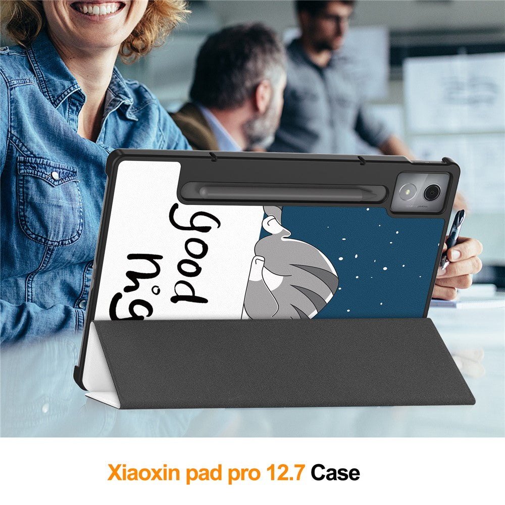 For Lenovo Idea Tab Pro Case Pattern Print Leather Stand Tablet Cover - Cat