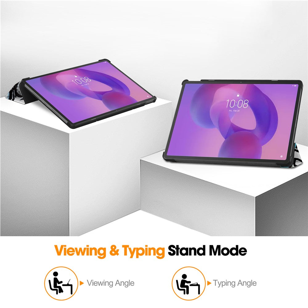 For Lenovo Idea Tab Pro Case Pattern Print Leather Stand Tablet Cover - Graffiti