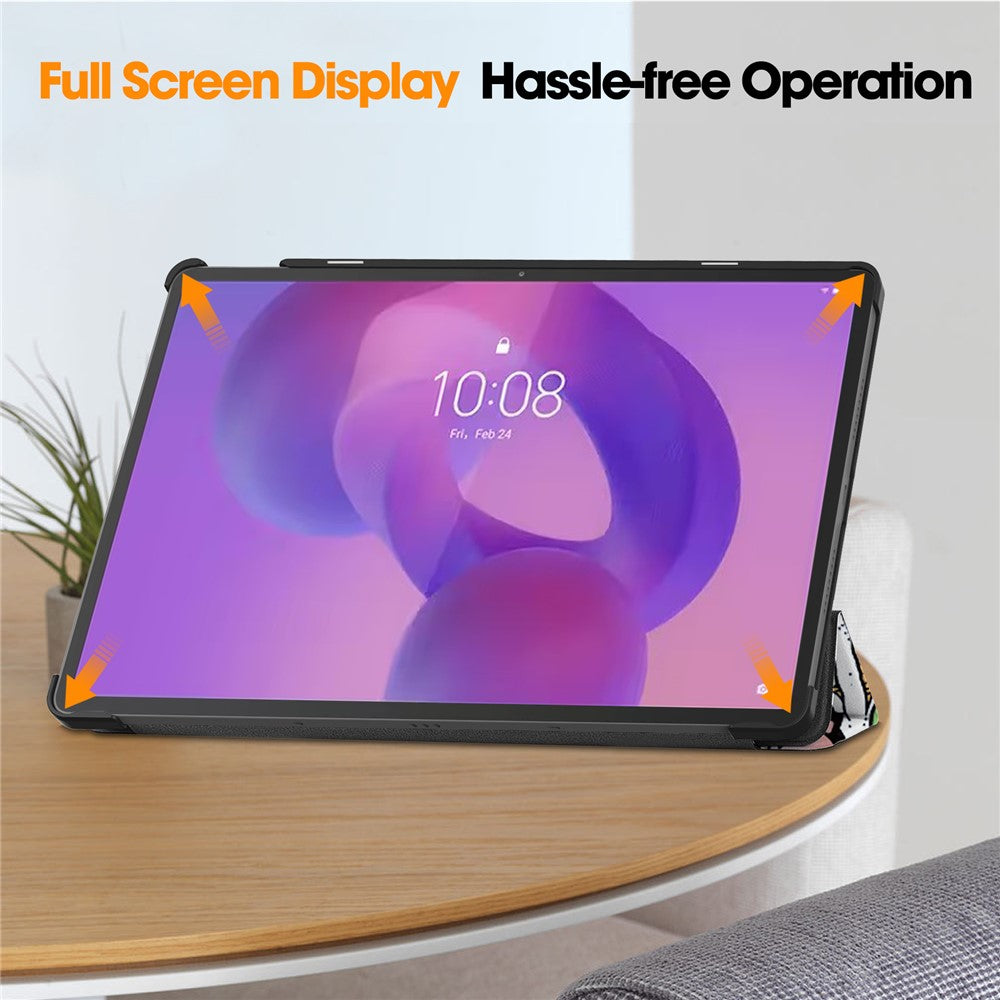 For Lenovo Idea Tab Pro Case Pattern Print Leather Stand Tablet Cover - Graffiti
