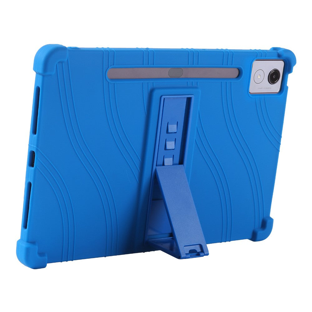 For Lenovo Xiaoxin Pad Pro 12.7 inch / Pad Pro 12.7 (2025) Silicone Case with Kickstand Rugged Protective Cover - Purple