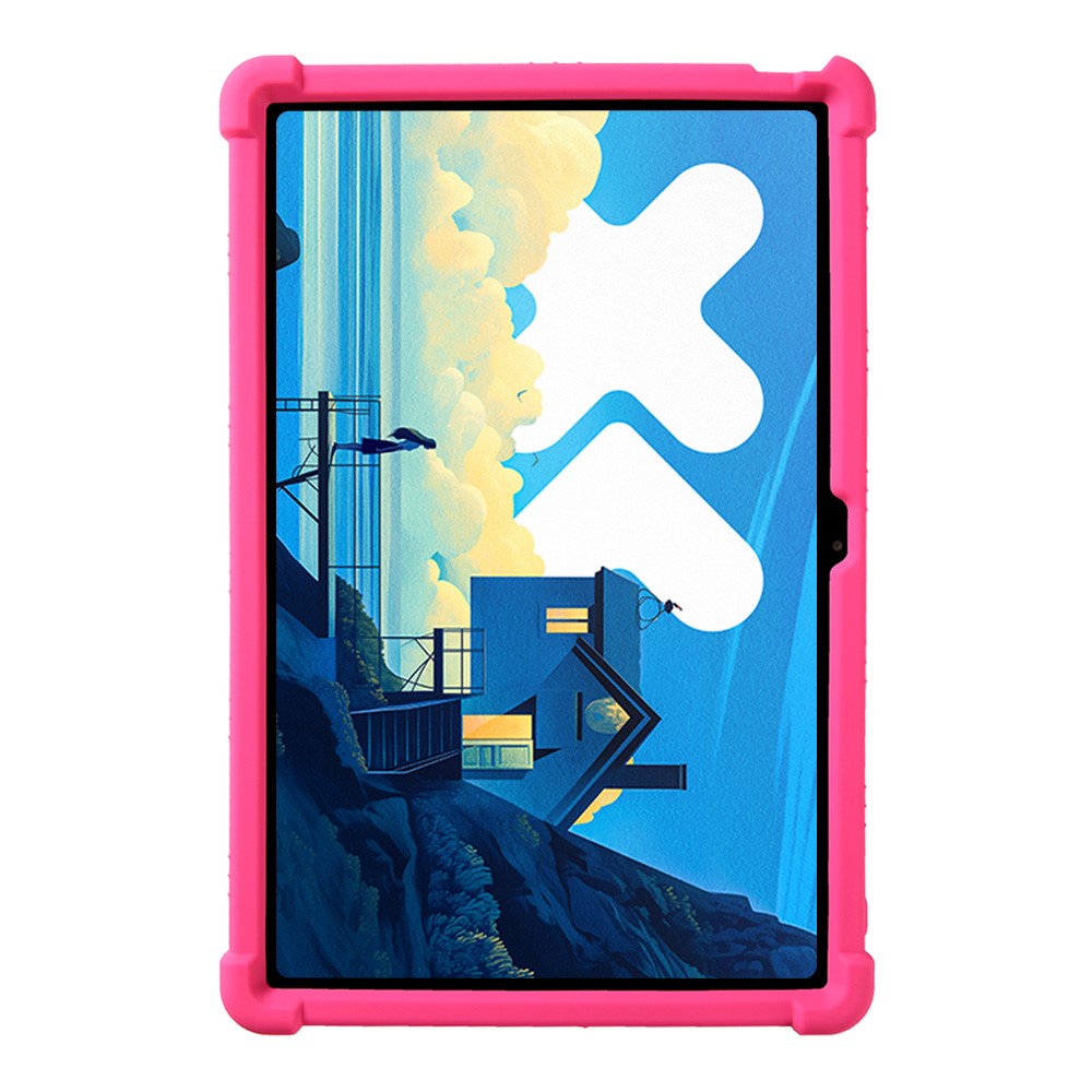 For Lenovo Xiaoxin Pad Pro 12.7 inch / Pad Pro 12.7 (2025) Silicone Case with Kickstand Rugged Protective Cover - Rose