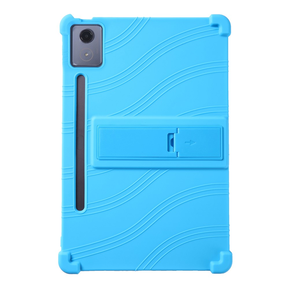For Lenovo Xiaoxin Pad Pro 12.7 inch / Pad Pro 12.7 (2025) Silicone Case with Kickstand Rugged Protective Cover - Baby Blue