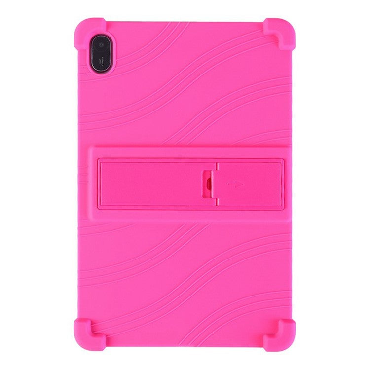 For Huawei MatePad SE 11 Silicone Case with Kickstand Rugged Protective Cover - Rose