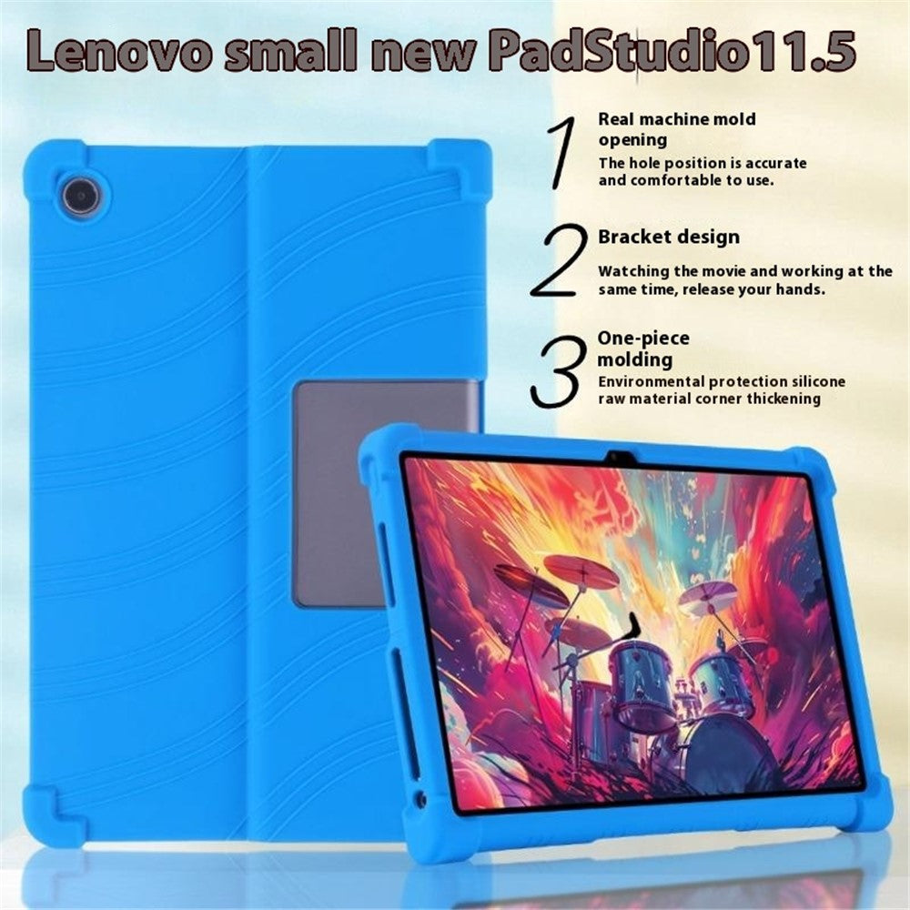 For Lenovo Xiaoxin Pad Studio 11.5 inch / Tab Plus Silicone Case with Kickstand Rugged Protective Cover - Green