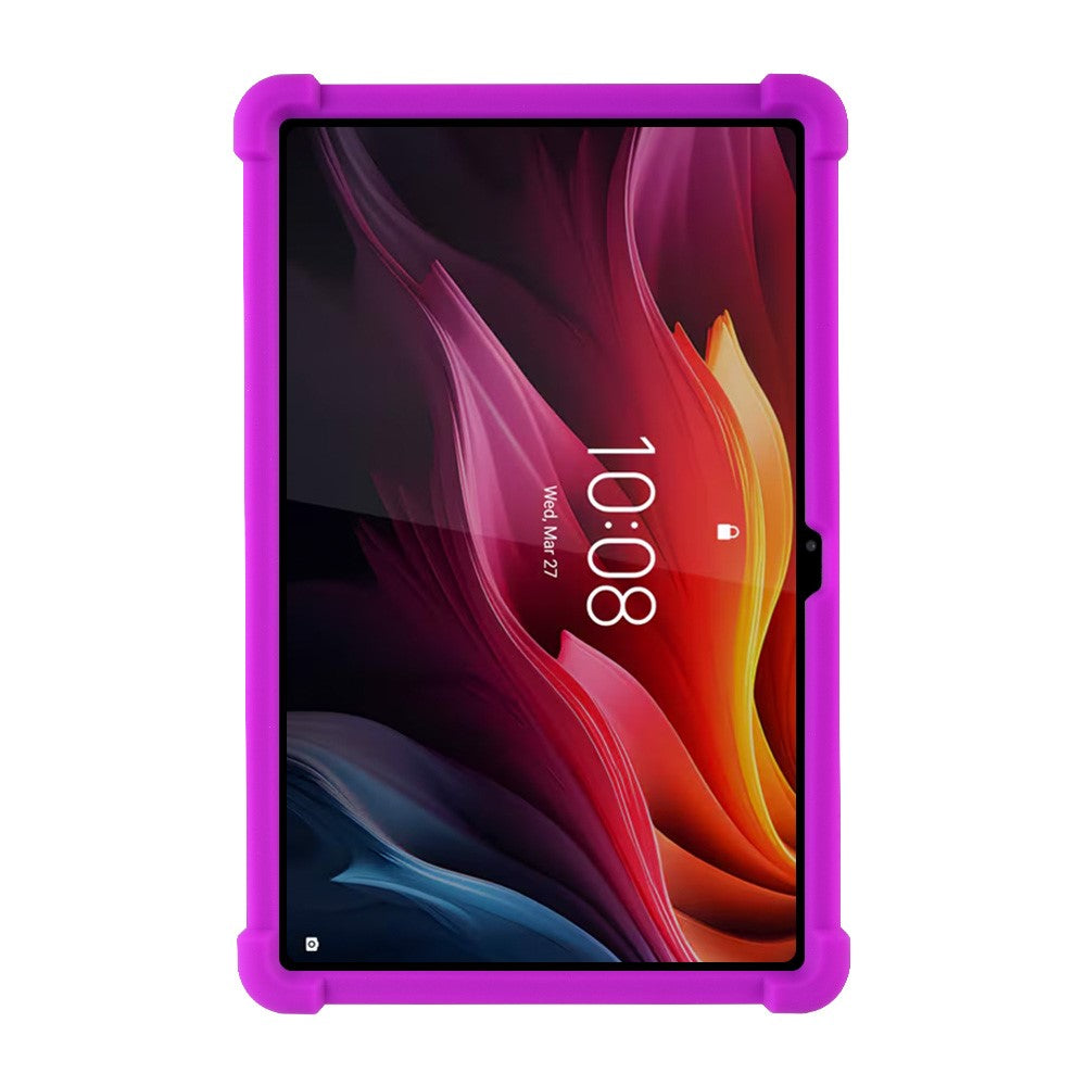For Lenovo Tab K11 Plus Silicone Case with Kickstand Rugged Protective Cover - Purple