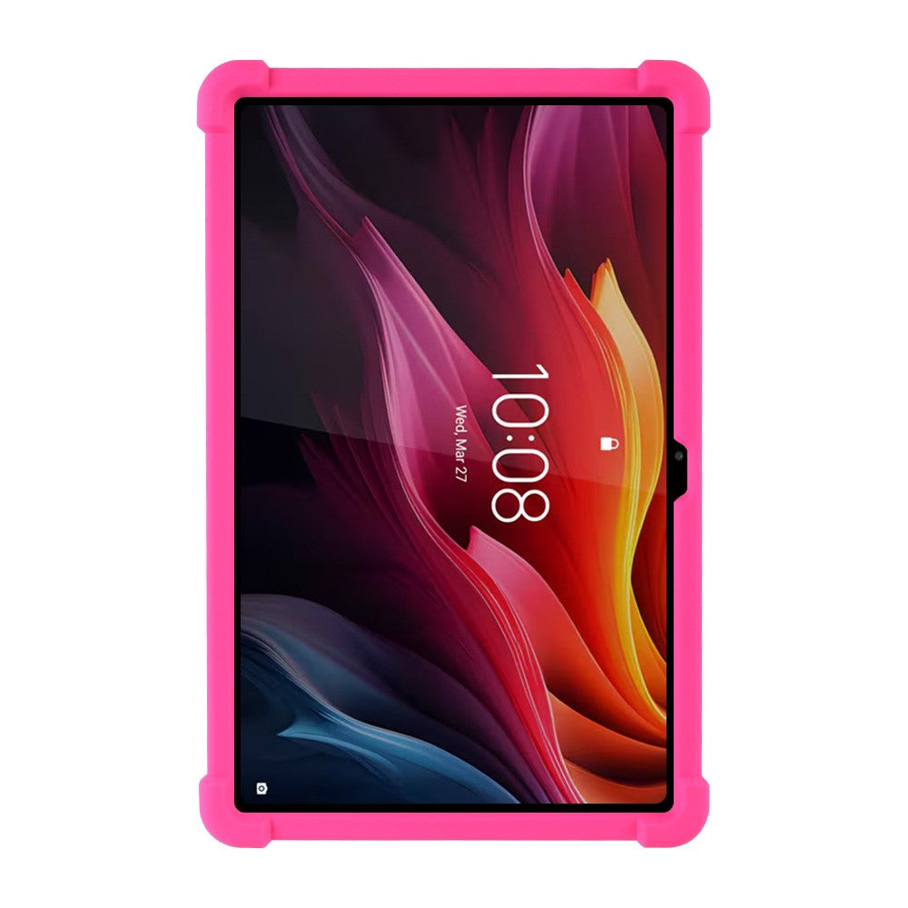 For Lenovo Tab K11 Plus Silicone Case with Kickstand Rugged Protective Cover - Rose