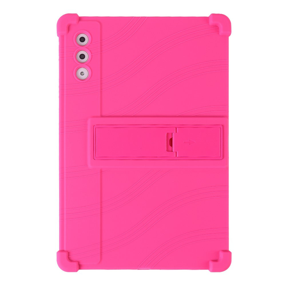 For Lenovo Yoga Tab Plus / Pad Pro AI Silicone Case with Kickstand Rugged Protective Cover - Rose