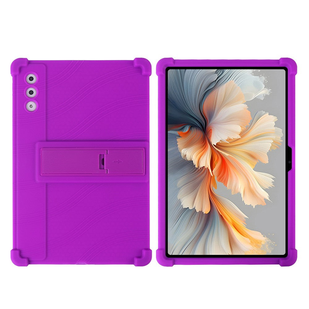 For Lenovo Yoga Tab Plus / Pad Pro AI Silicone Case with Kickstand Rugged Protective Cover - Purple