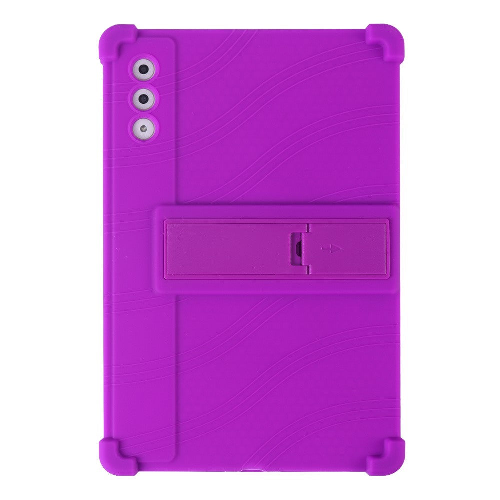 For Lenovo Yoga Tab Plus / Pad Pro AI Silicone Case with Kickstand Rugged Protective Cover - Purple