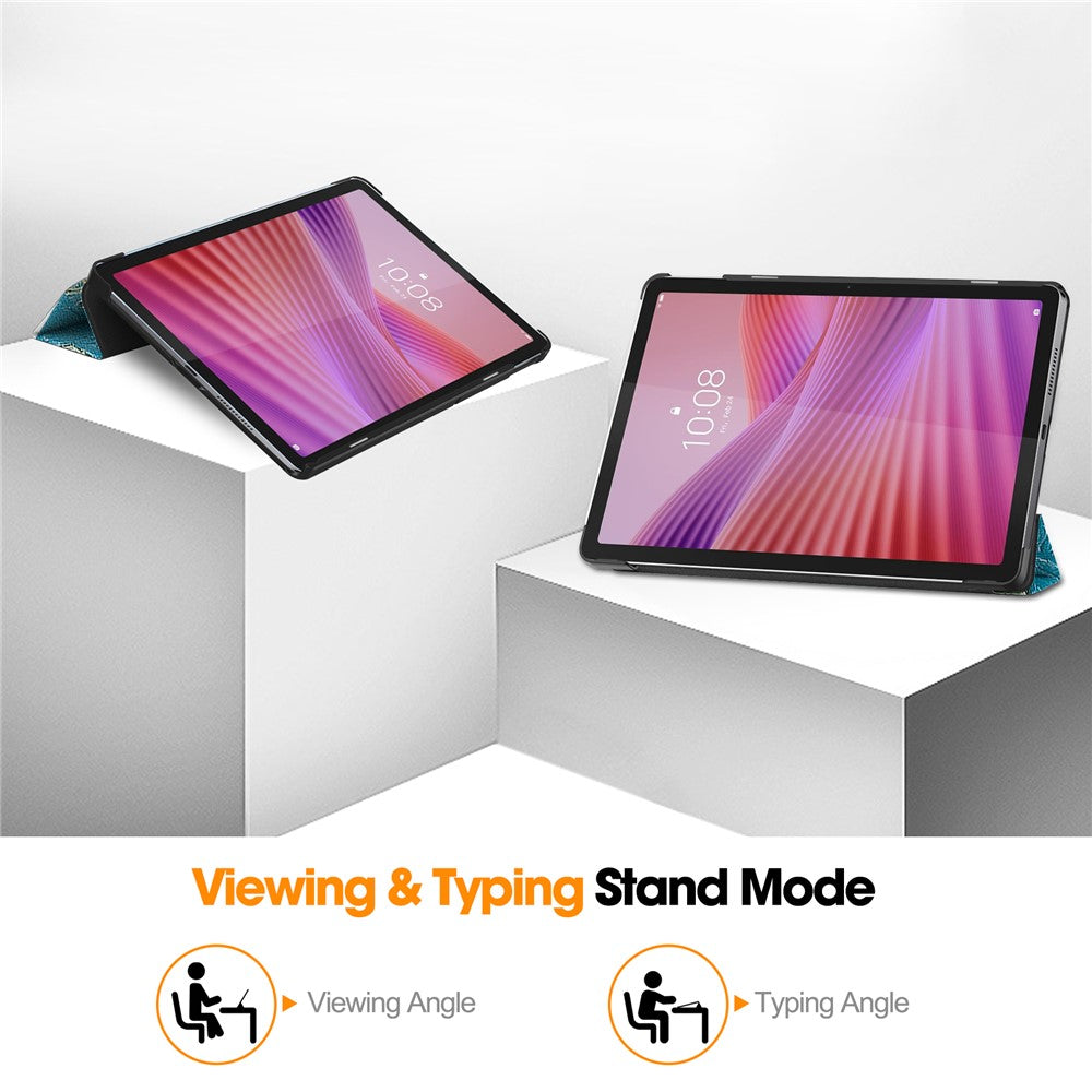 For Lenovo Tab TB311FU Pro Case Pattern Print Leather Stand Tablet Cover - Apricot Blossom