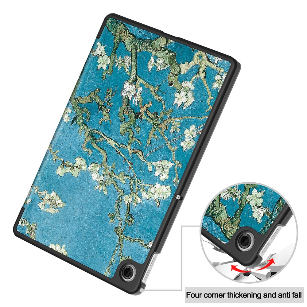 For Lenovo Tab TB311FU Pro Case Pattern Print Leather Stand Tablet Cover - Apricot Blossom