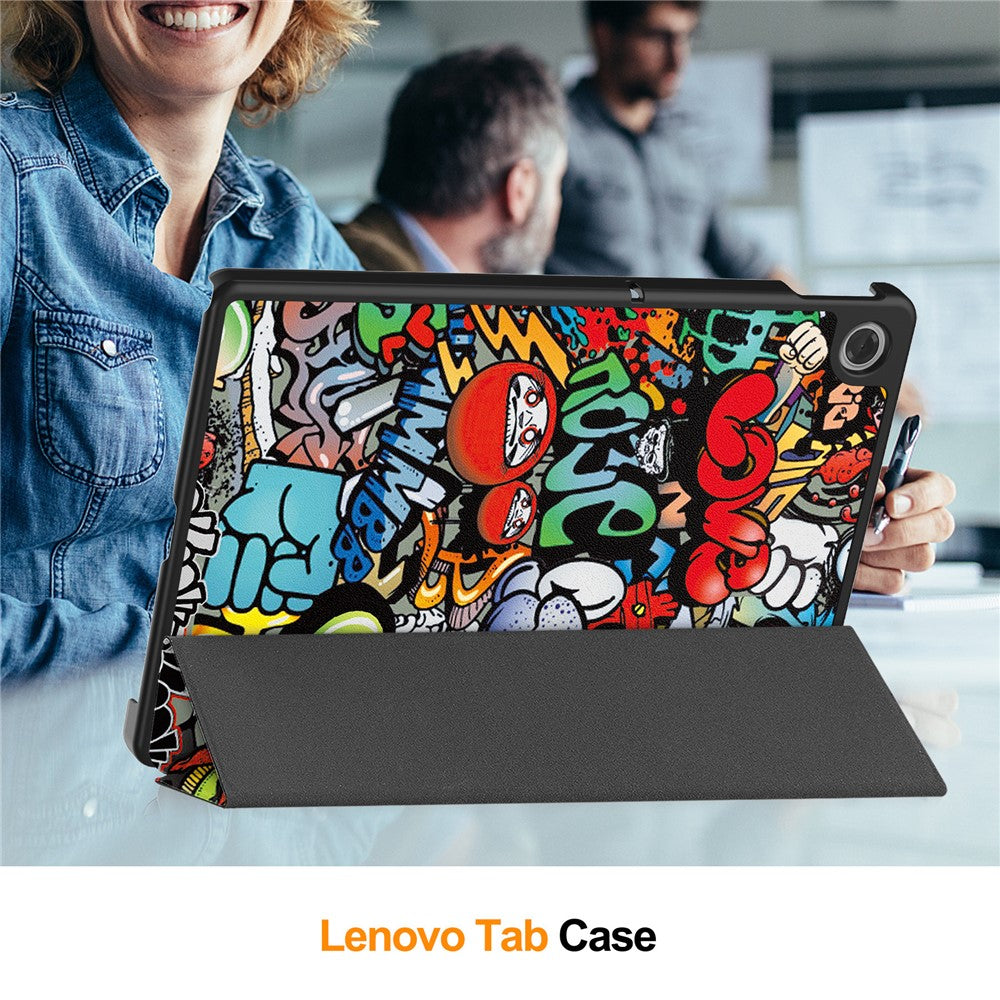 For Lenovo Tab TB311FU Pro Case Pattern Print Leather Stand Tablet Cover - Graffiti