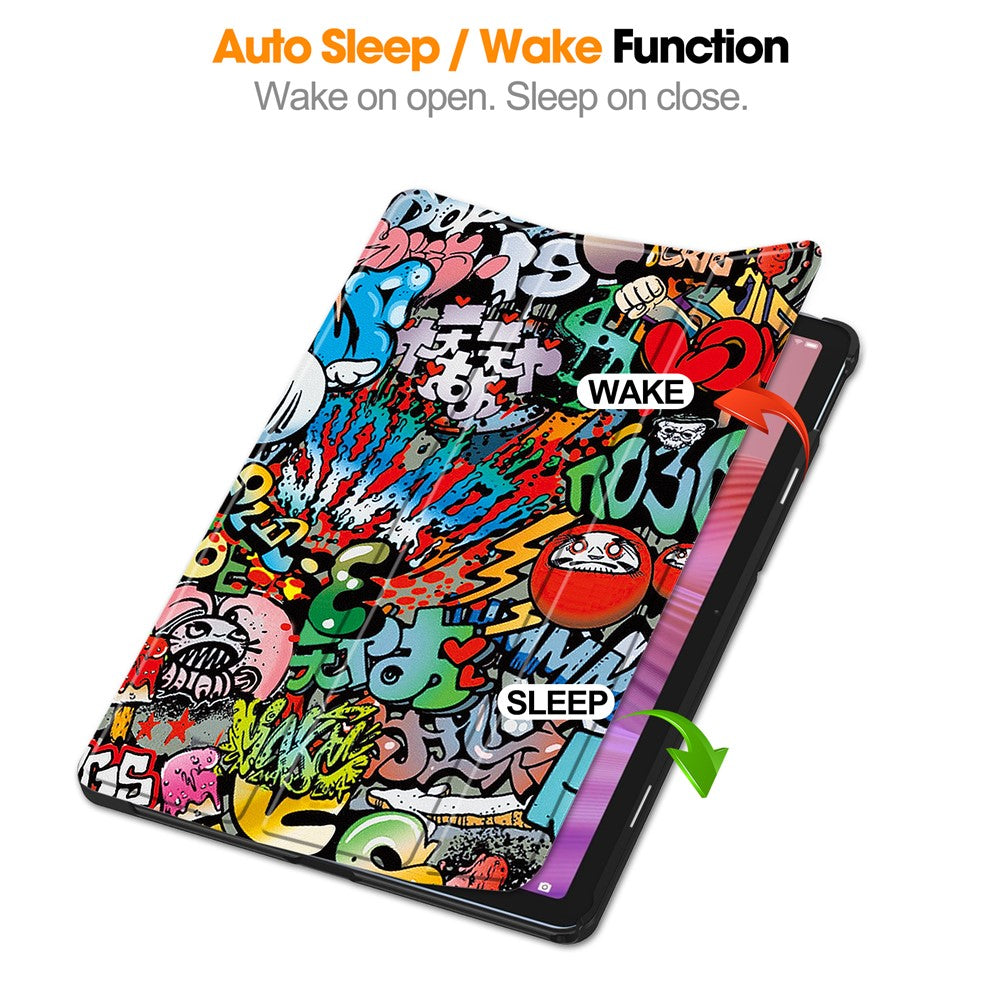 For Lenovo Tab TB311FU Pro Case Pattern Print Leather Stand Tablet Cover - Graffiti
