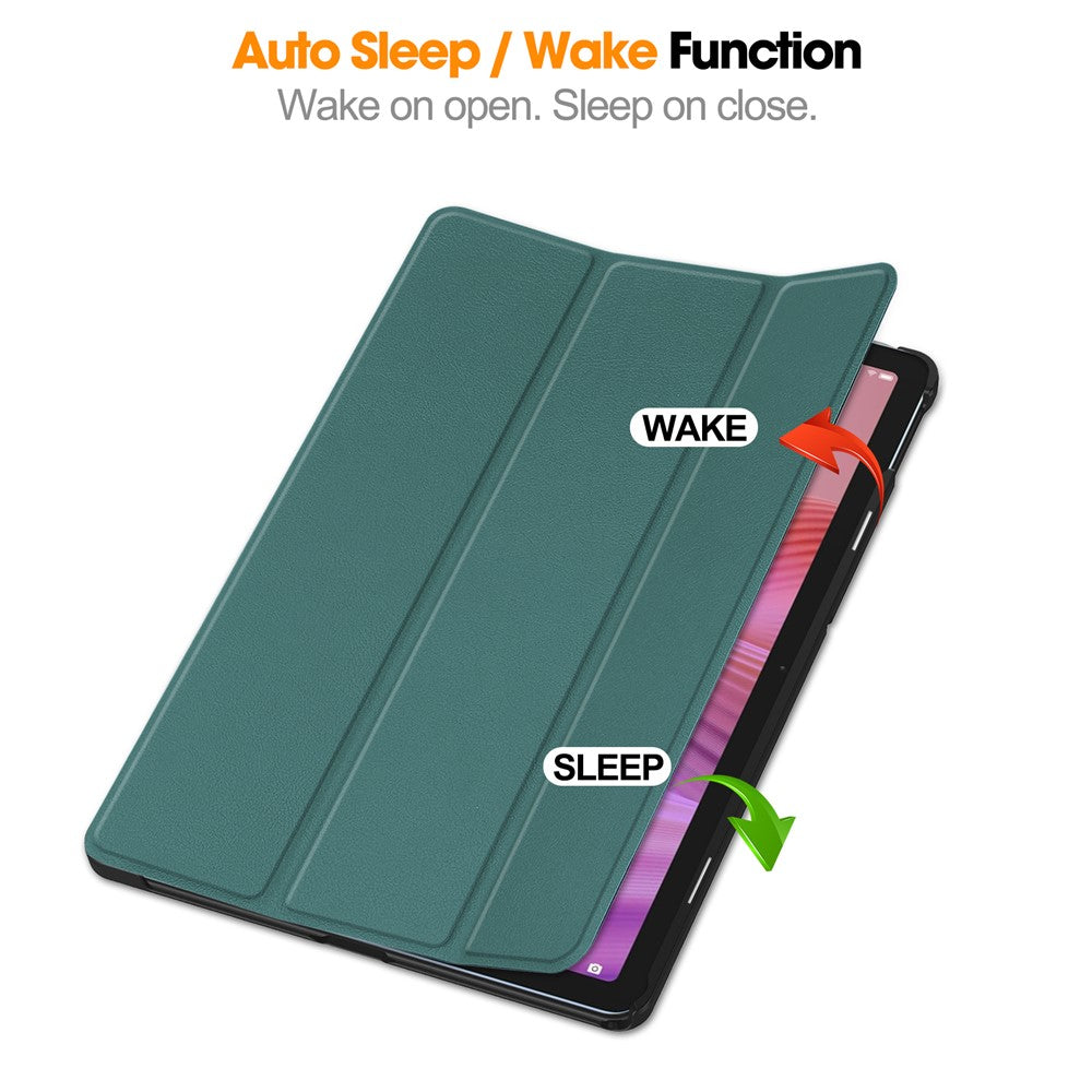 For Lenovo Tab TB311FU Case Anti-Drop Leather Stand Tablet Cover - Green