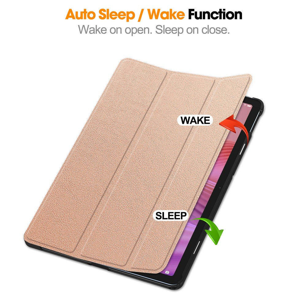 For Lenovo Tab TB311FU Case Anti-Drop Leather Stand Tablet Cover - Rose Gold