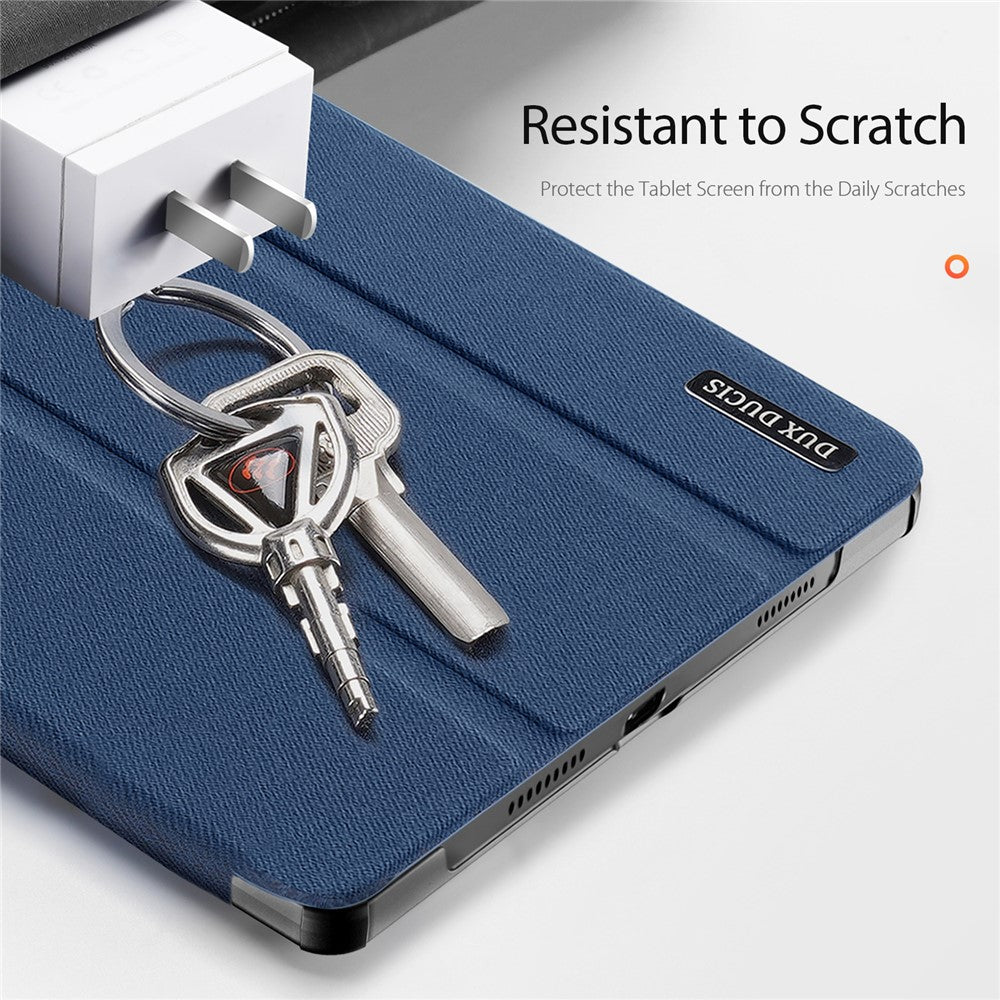 For Lenovo Idea Tab Pro Case DUX DUCIS Domo Series Tri-fold Stand PU Leather Protective Tablet Cover - Blue