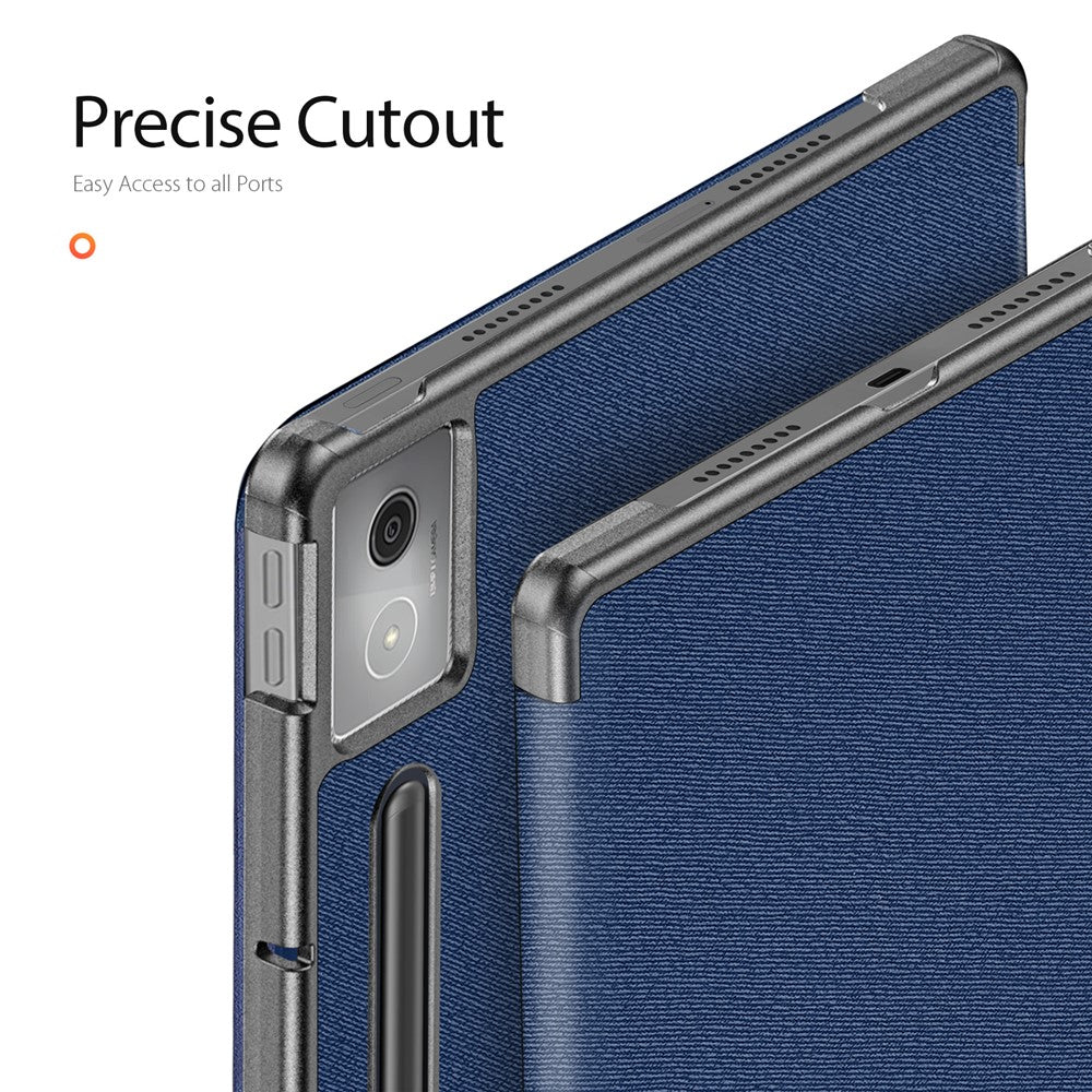 For Lenovo Idea Tab Pro Case DUX DUCIS Domo Series Tri-fold Stand PU Leather Protective Tablet Cover - Blue
