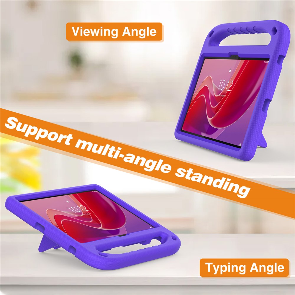 For Lenovo Tab TB311FU Case Hand Grip Kickstand Tablet EVA Cover - Purple